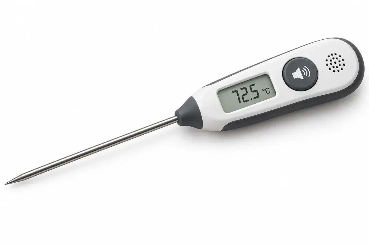 Symbolbild: Küchenthermometer mit Messfühler