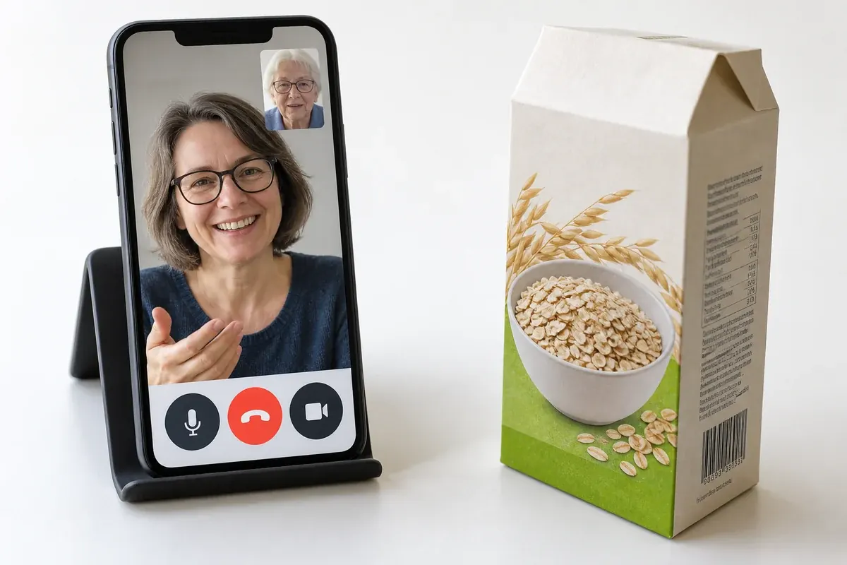 Symbolbild: Smartphone mit Videoanruf-Ansicht